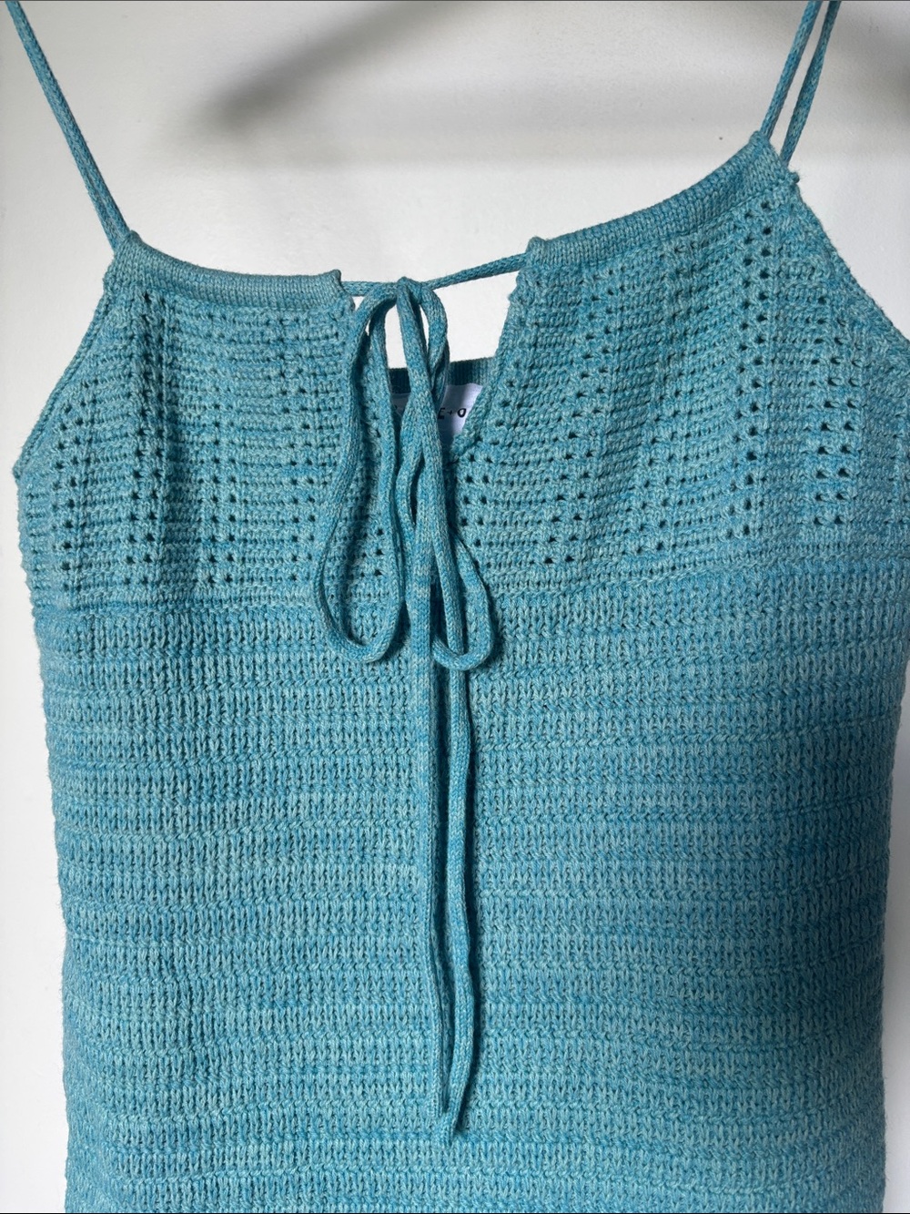 Olive & Oak Teal Crochet Mini Dress - Picture 3 of 9